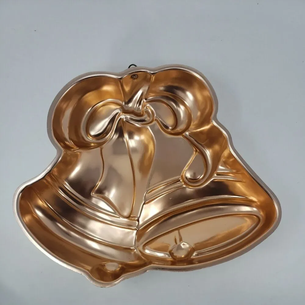 Christmas Wedding Bells Copper Aluminum Vintage Baking Gelatin Mold Wall Decor